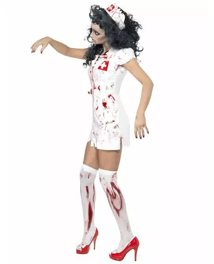 Zombie-sjuksköterska maskeraddräkt dam Halloween, Storlek: Large, image 2