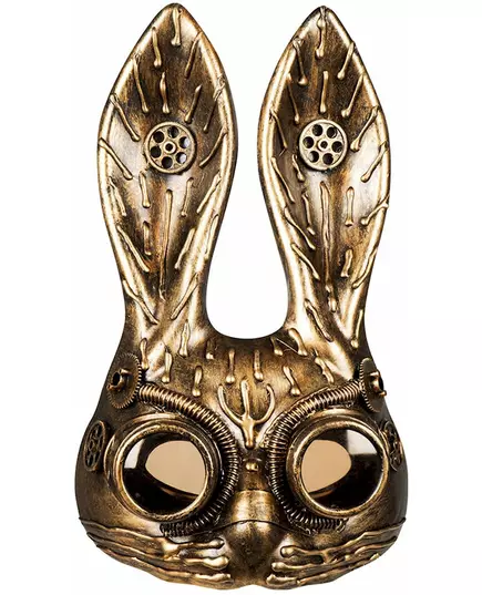 Gyllene halvmaskin för vuxen, kanin, steampunk, image 2