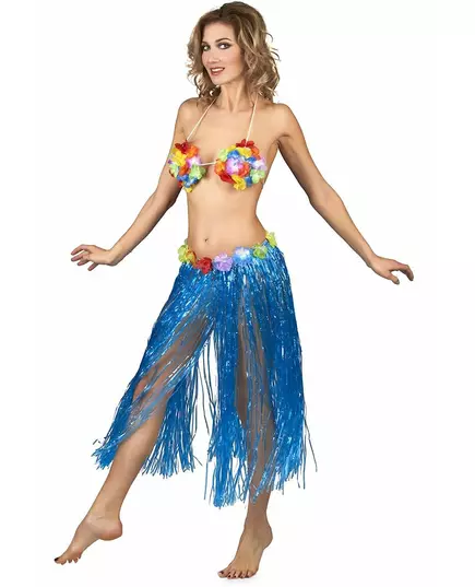 Lång blå hawaiikjol vuxen, image 2