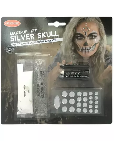 Sminkset skelett sexigt silver vuxen, image 2