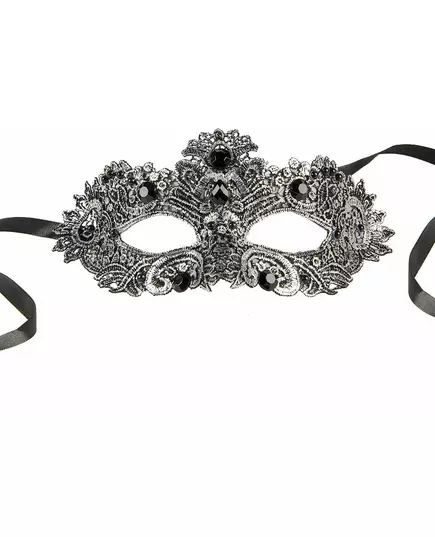 Antik silverfärgad mask med stenar vuxen, image 2