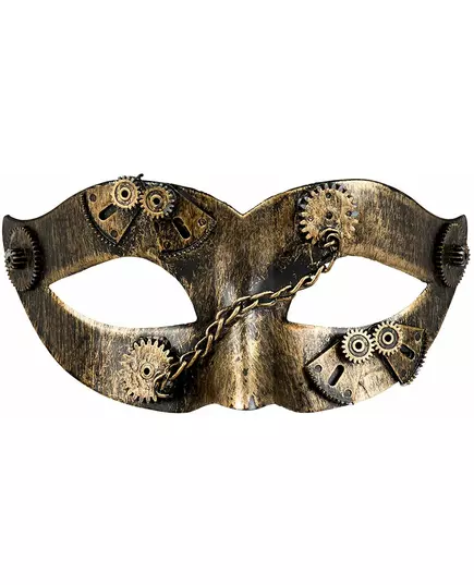 Steampunkmask med gyllene kugghjul dam, image 2
