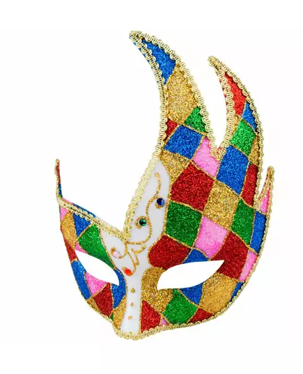 Venetiansk mask med flerfärgade romber för vuxen, image 2