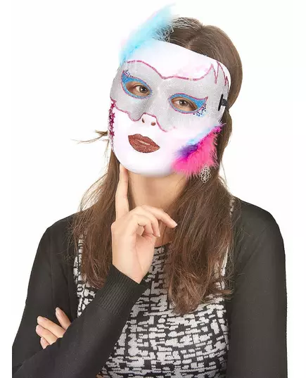 Glänsande vit mask vuxen, image 2