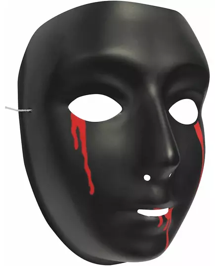Svart mask med blodtårar dam Halloween, image 2