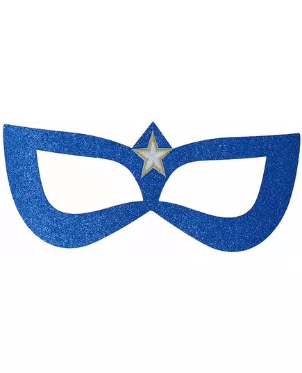 Blå superhjältinnemask med gyllene stjärna vuxen, image 2