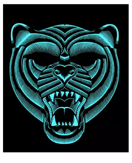 Tiger LED-mask med reaktiva ljus vuxen, image 2
