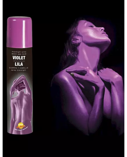 Lila glittersprej för kroppen 75 ml, image 2