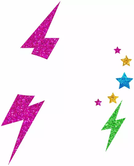 Ansiktsstickers med flerfärgade glitterblixtar, image 2