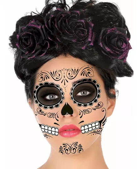 Ansiktstatuering dia de los muertos, image 2