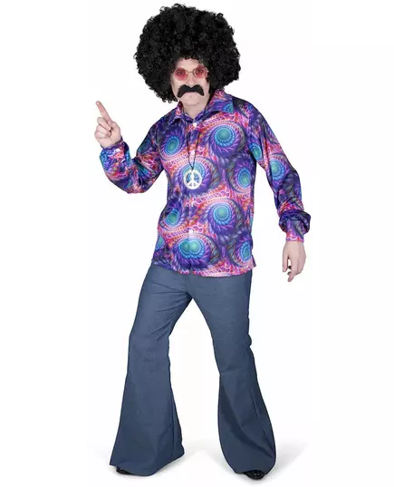 Psykedelisk hippieskjorta för herr, Storlek: X-Large, image 2