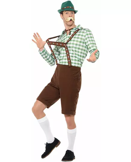 Grön och brun bayersk maskeraddräkt för vuxen, Storlek: X-Large, image 2