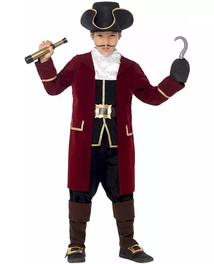 Maskeraddräkt piratkapten pojke, Storlek: 10-12 år (145/158 cm), image 2