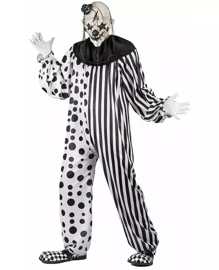Maskeraddräkt monstruös clown svart och vit vuxen, Storlek: Large, image 2