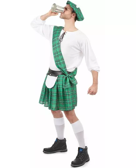 Grön och vit skotsk maskeraddräkt herr, Storlek: X-Large, image 2
