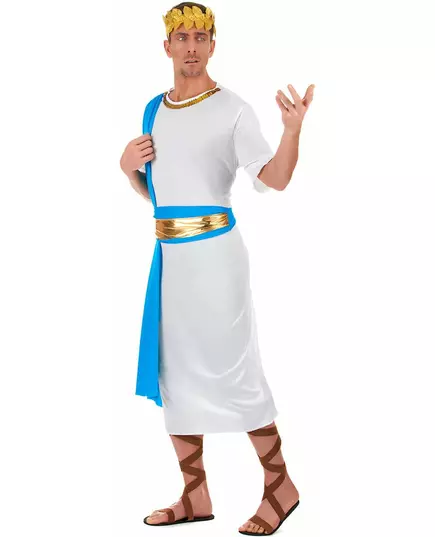 Blå grekisk kejsarmaskeraddräkt herr, Storlek: Small, image 2
