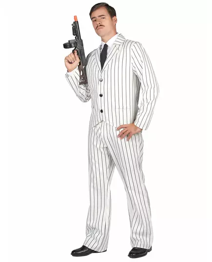 Vit gangster-maskeraddräkt herr, Storlek: Large, image 2