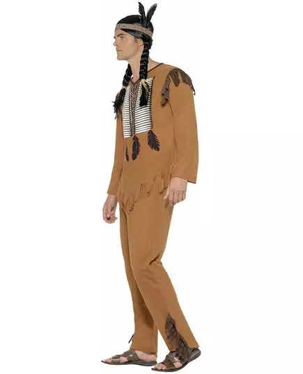 Indiansk maskeraddräkt med fransar herr, Storlek: Medium, image 2