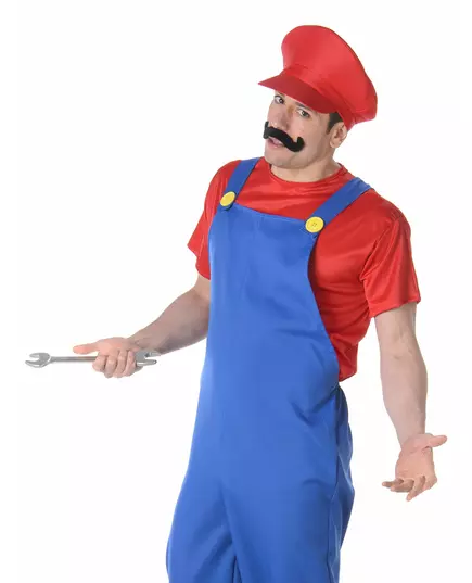 Röd rörmokarmaskeraddräkt herr, Storlek: Medium, image 2