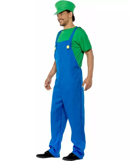 Grön maskeraddräkt rörmokare herr, Storlek: Large, image 2