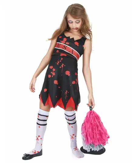 Zombie-pompomflicka-maskeraddräkt för flickor Halloween, Storlek: 13-15 år (XL), image 2