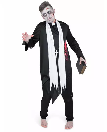 Maskeraddräkt zombifierad präst herr, Storlek: Small, image 2