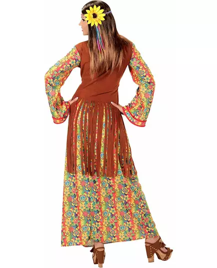 Lång hippieklänning med fransar maskeraddräkt dam, Storlek: Large, image 2