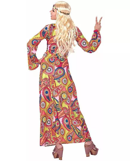 Färgglad lång hippieklänningsmaskeraddräkt dam, Storlek: X-Large, image 2