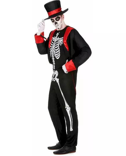 Elegant skelettmaskeraddräkt herr, Storlek: Medium, image 2