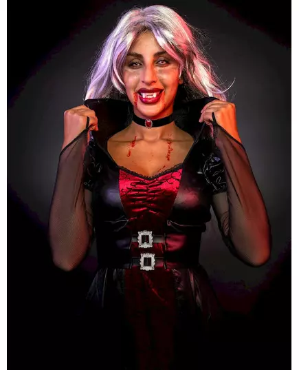 Röd vampyrmaskeraddräkt dam Halloween, Storlek: Medium (40/42), image 2