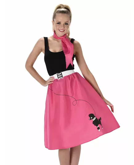 Fuchsiarosa 50-talsmaskeraddräkt dam, Storlek: Medium, image 2