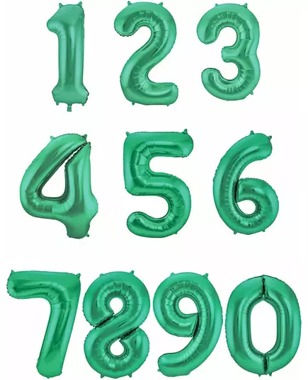 Grön metallisk aluminiumfolieballong med siffran 86 cm, Storlek: 6, image 2