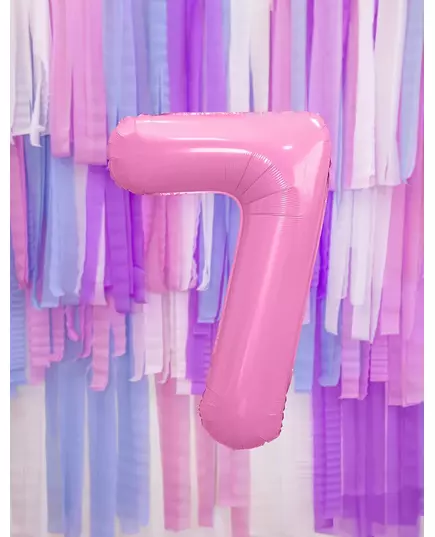 Pastellrosa jätteballong siffra 86 cm, Storlek: 9, image 2