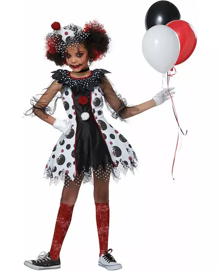 Lyxig skrämmande clownmaskeraddräkt flicka, Storlek: 12-14 år (155 cm), image 2