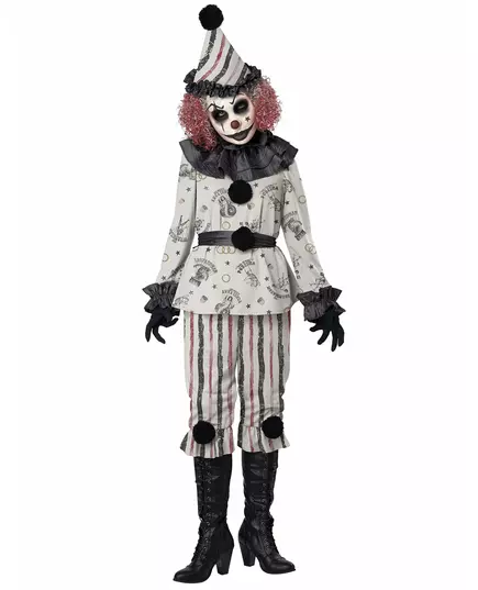 Lyxig kuslig clownmaskeraddräkt för vuxen, Storlek: Medium, image 2