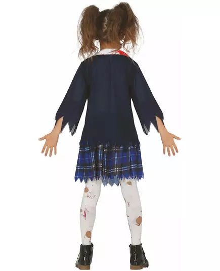 Blå zombiemaskeraddräkt skol­flicka, Storlek: 9 år (125-135 cm), image 2