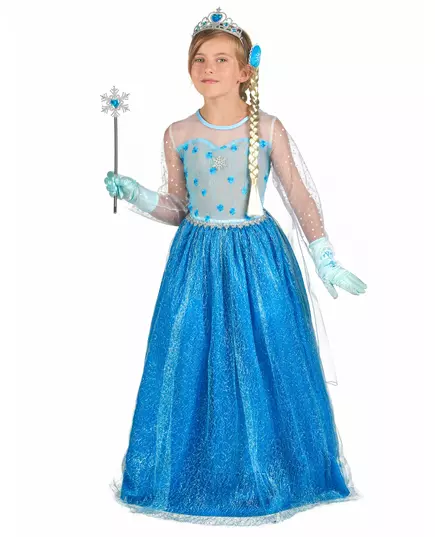 Blå isprinsessemaskeraddräkt och tillbehör barn, Storlek: 6-8 år, image 2