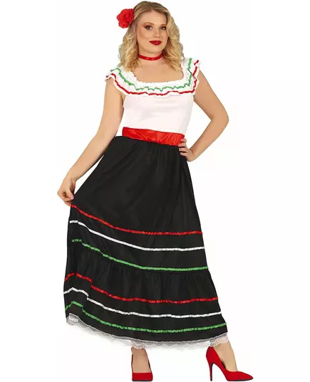 Lång mexikansk maskeraddräkt dam, Storlek: X-Large (44-46), image 2