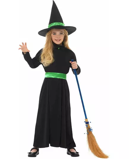 Grön liten häxmaskeraddräkt för flickor, Storlek: 7-9 år (130/143 cm), image 2