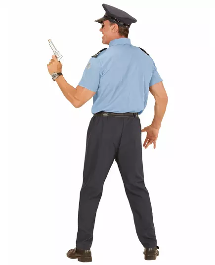 Blå polis-maskeraddräkt vuxen stor storlek, Storlek: XX-Large, image 2