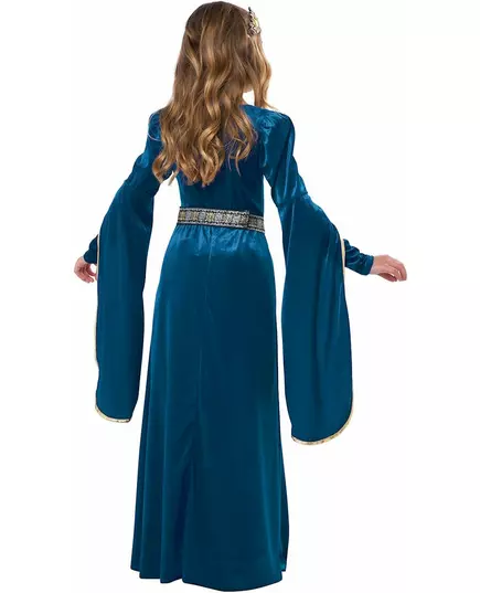 Lyxig medeltida prinsessmaskeraddräkt i sammet flicka, Storlek: 6-8 år (134 cm), image 2