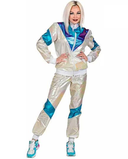 Holografisk träningsoverallmaskeraddräkt för vuxen, Storlek: Large, image 2