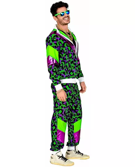 Maskeraddräkt med leopardmönstrad träningsoverall i neon, plus size, Storlek: X-Large, image 2