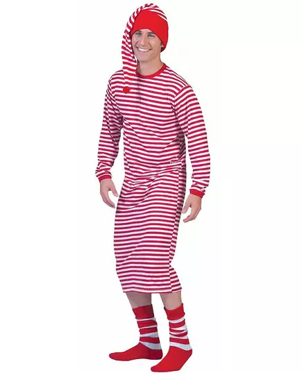 Lång klänning med röda och vita ränder, Storlek: X-Large, image 2