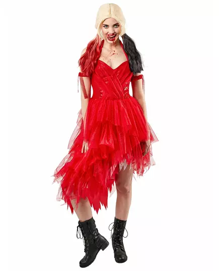 Röd Harley Quinn™-klänning dam – Suicide Squad 2™, Storlek: Medium, image 2