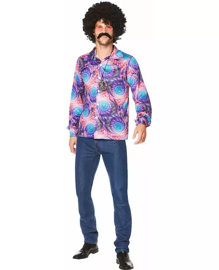 Psykedelisk hippieskjorta för herr, Storlek: X-Large, image 3