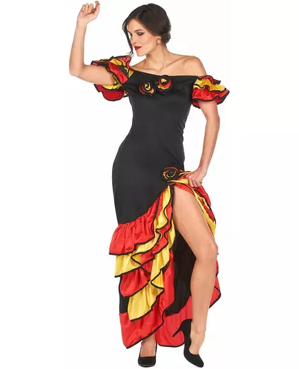 Flamencodansös-maskeraddräkt dam, Storlek: Medium/Large, image 3