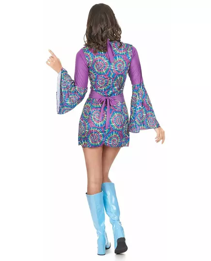 Psykedelisk hippiemaskeraddräkt för damer, Storlek: Medium, image 3