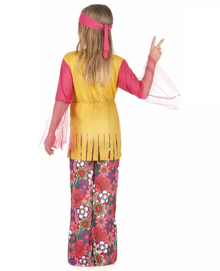 Färgglad hippie-maskeraddräkt flicka, Storlek: 10-12 år (130-140 cm), image 3