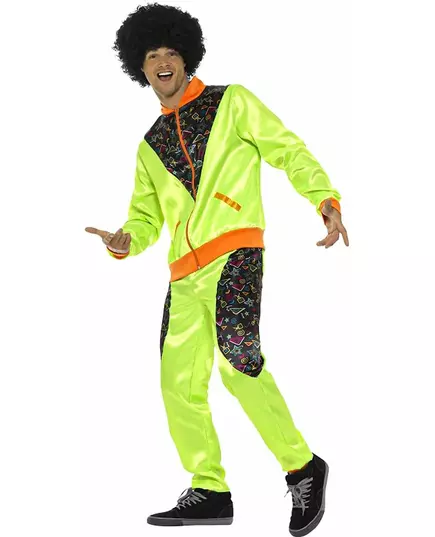 Retro joggingmaskeraddräkt grön herr, Storlek: Large, image 3